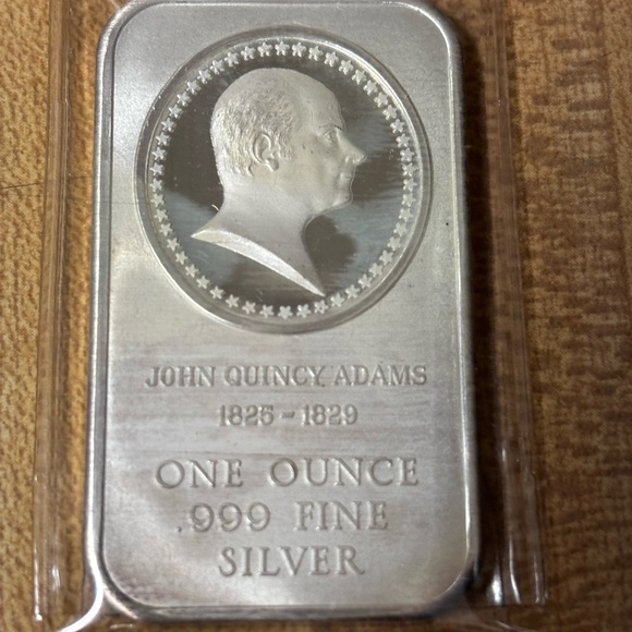 John Quincy Adams Commemorative 1 oz .999 Fine Silver Bar